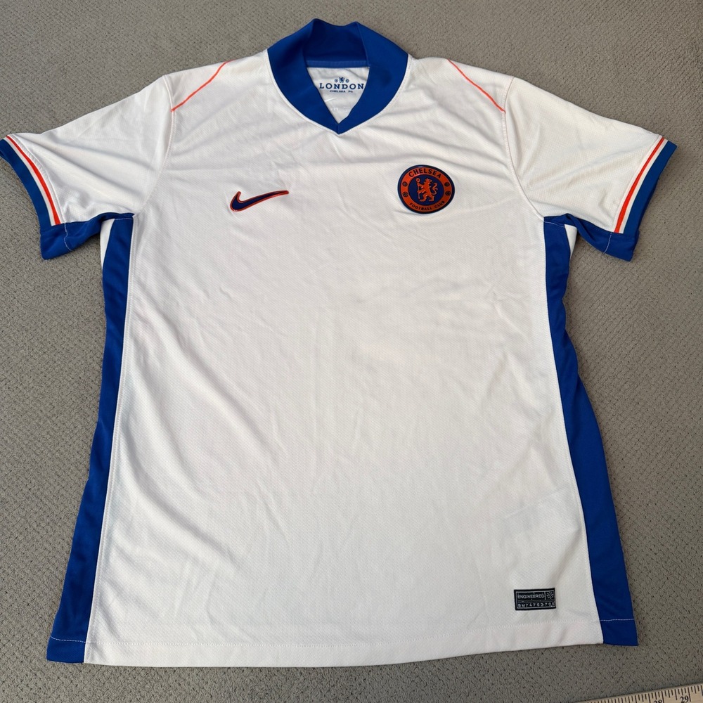 Nike Chelsea FC London Soccer Jersey White Blue Red 2020-21 Away Kit XL